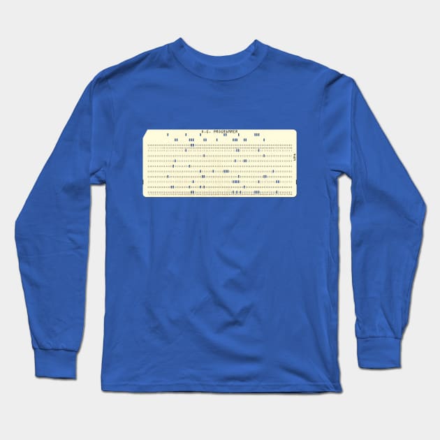 Computer Punch Card (horizontal) Long Sleeve T-Shirt by GloopTrekker